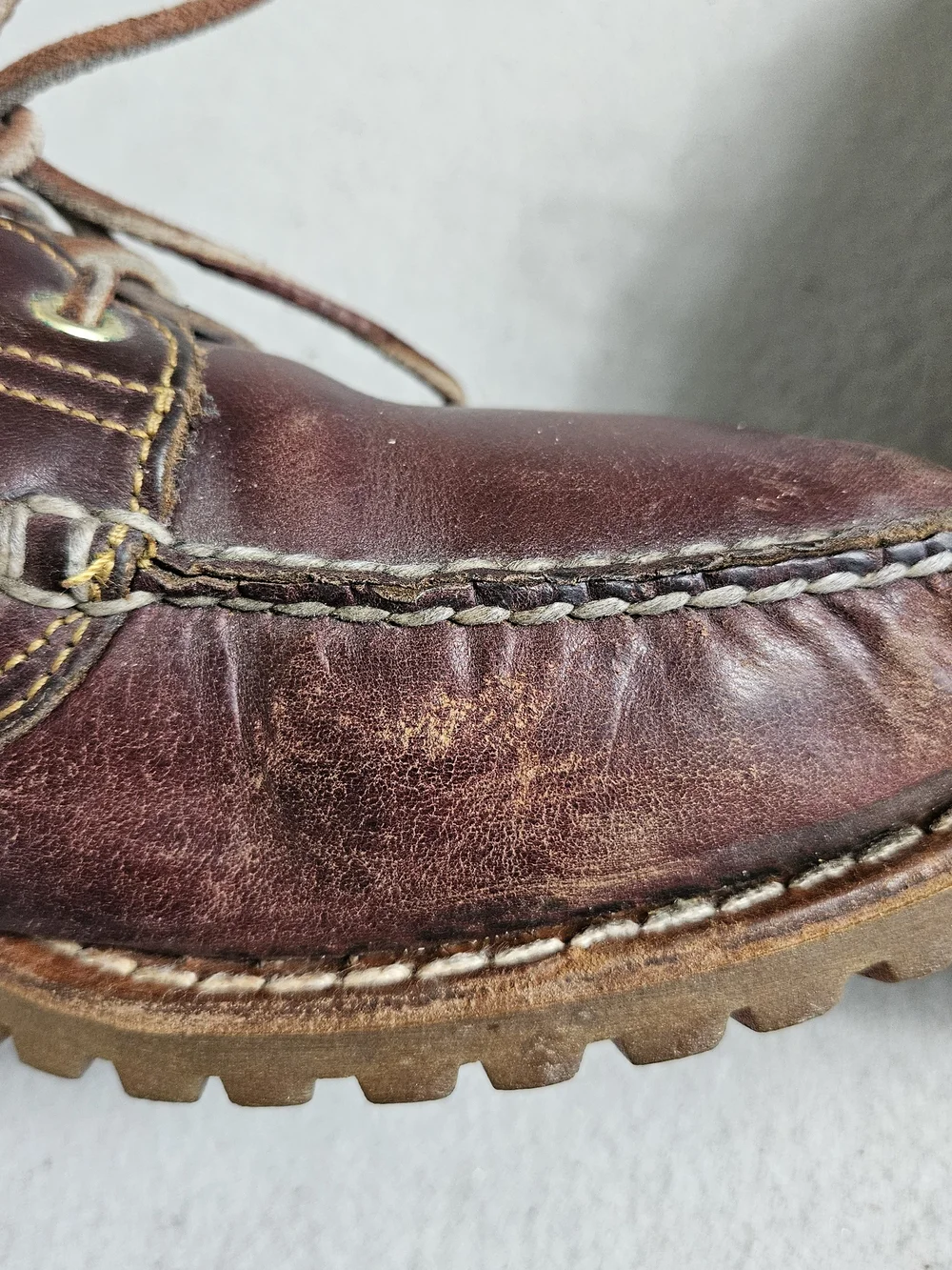 Timberland 3-Eye Classic Lug Burgundy Leather Boat Shoes Men Size 12